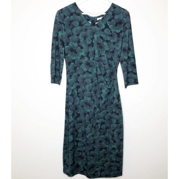 BOSS Epona V-Neck 3/4 Sleeve Sheath Midi Dress  - Picture 1 of 7